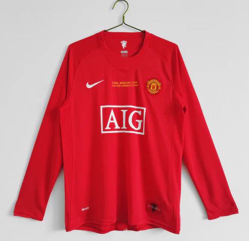 Camiseta Manchester United 2007/2008 manga larga